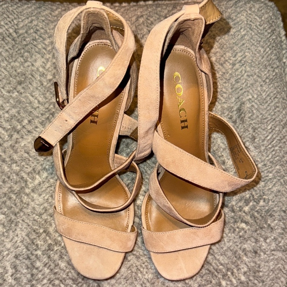 Coach Women's Tan Strappy Sandals